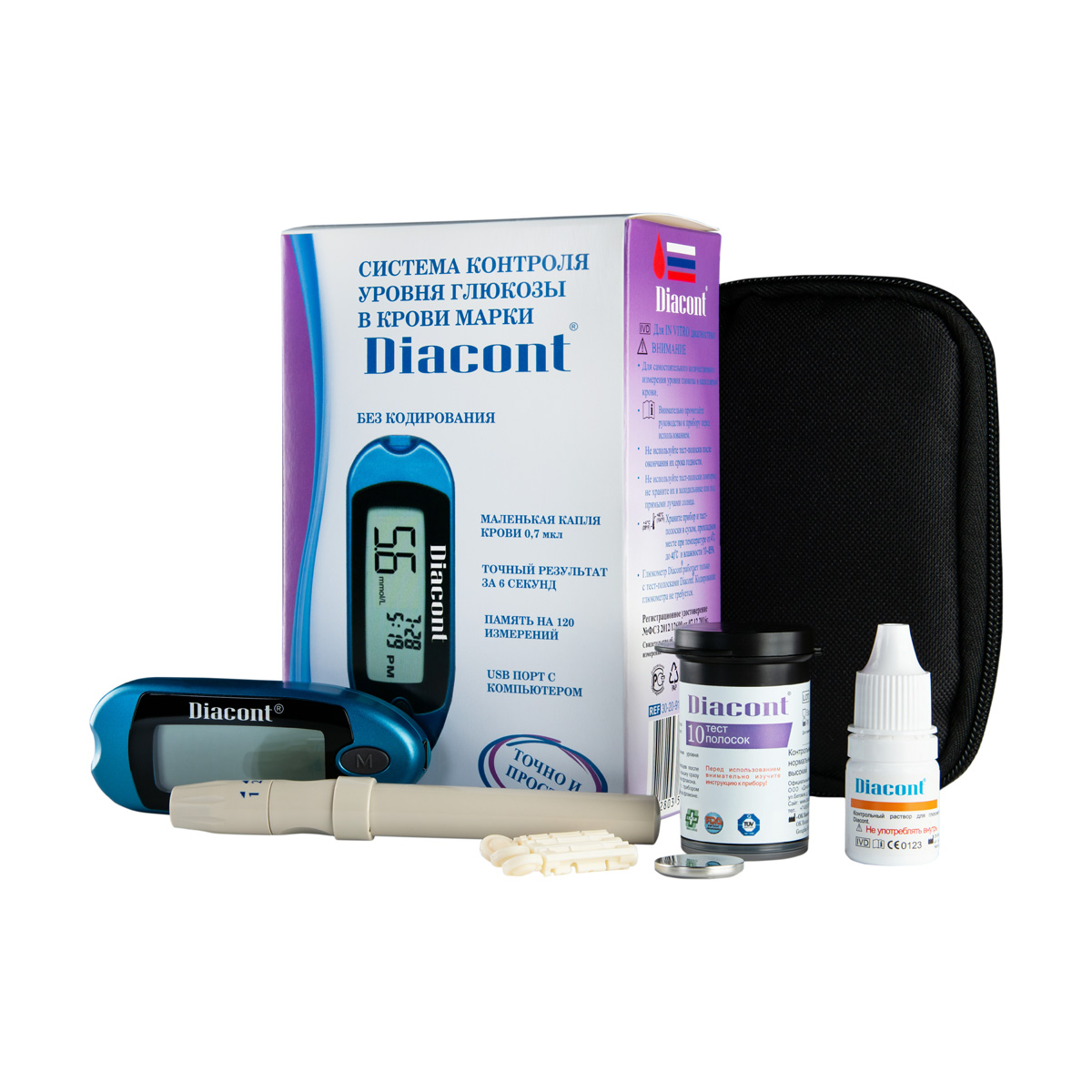 Система контроля уровня глюкозы в крови Diacont (компакт)